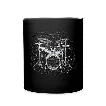Drum Sketch - Full Colour Mug - black - Front