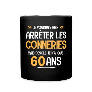 60 ans cadeau d anniversaire 60 ans Drôle - Mug uni - noir - Devant