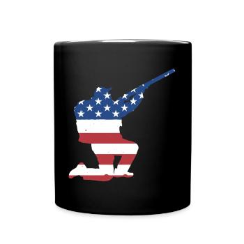 Hunter Us Flag Hunting - Full Colour Mug - black - Front