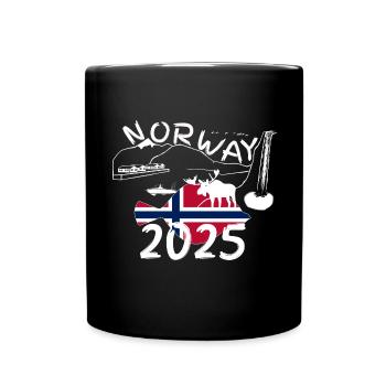Norway 2025 Plaice with Mountains and Moose Fishing - Full Colour Mug - black - Front