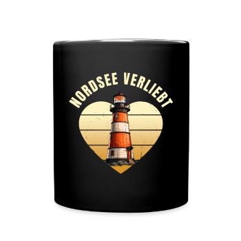 Nordsee verliebt - Tasse einfarbig - Schwarz - Vorne