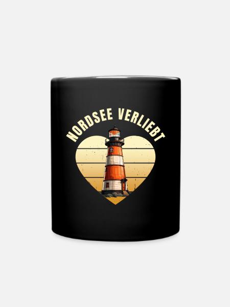 Nordsee verliebt - Tasse einfarbig - Schwarz