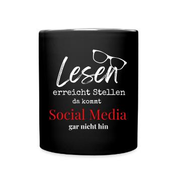 Lehrmotivation mit Brille - Tasse einfarbig - Schwarz - Vorne