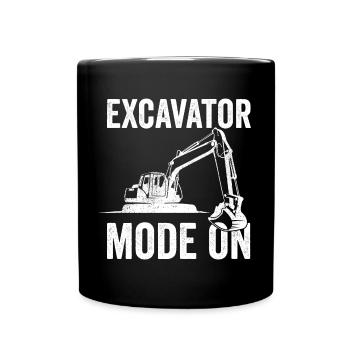 Ouvrier du bâtiment excavatrice - Mug uni - noir - Devant