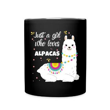 Alpaka Liebe - Tasse einfarbig - Schwarz - Vorne