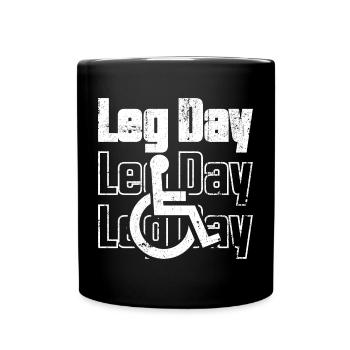 Leg Day Rollstuhl Icon T-Shirt - Tasse einfarbig - Schwarz - Vorne