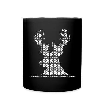 Renne pixel orignal rétro vintage icône animaux des bois - Mug uni - noir - Devant