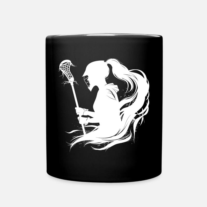 Lacrossespielerin - Tasse einfarbig - Schwarz