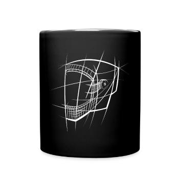 Astronaut helmet sketch drawing tattoo icon icon - Full Colour Mug - black - Front