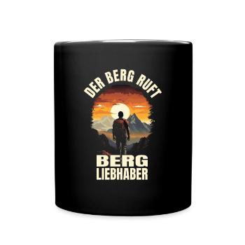Der Berg ruft - Tasse einfarbig - Schwarz - Vorne