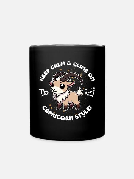 Keep calm and keep climbing – Capricorn Style - Full Colour Mug - black