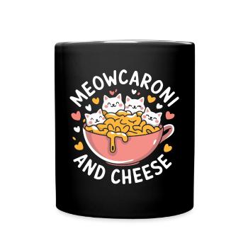 Meowcaroni and Cheese - Full Colour Mug - black - Front