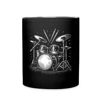 Schlagzeug Schlagzeuger Destroy Silence Rockband. - Tasse einfarbig - Schwarz - Vorne