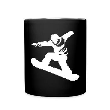 Graphique Pixel Snowboarder - Mug uni - noir - Devant