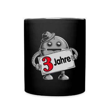Ich bin drei Jahre dritter Geburtstag - Tasse einfarbig - Schwarz - Vorne