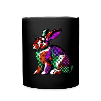 Rabbit - Full Colour Mug - black - Front