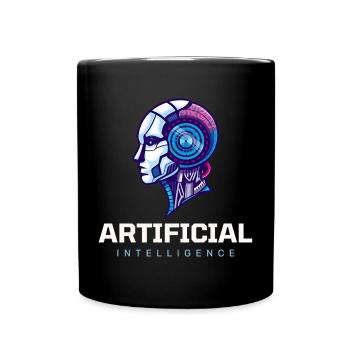 Neon AI Head Robot Vision - Mug uni - noir - Devant