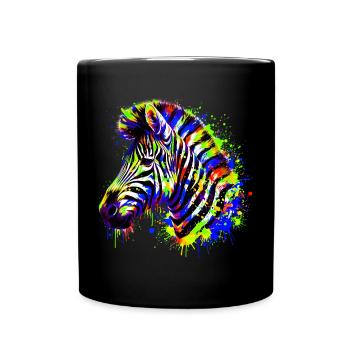 Zèbre - Mug uni - noir - Devant
