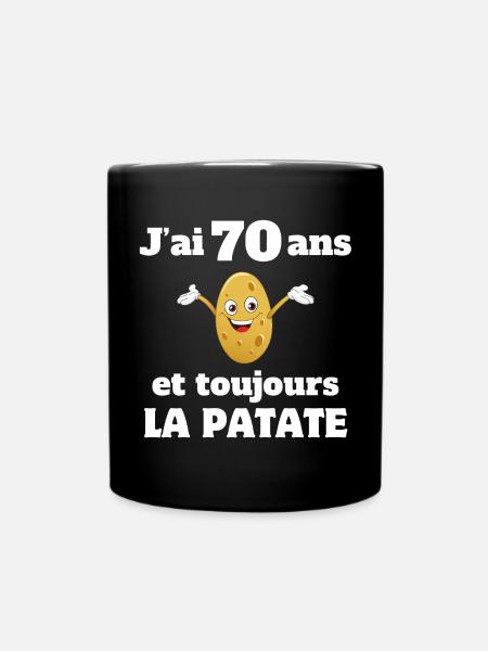 70 jaar oud, 70 jaar oud, ik ben 70 jaar oud - Ensfarvet krus - sort