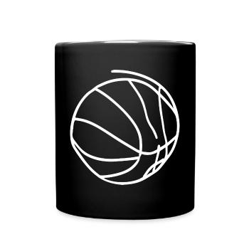 Basketball Skizze - Tasse einfarbig - Schwarz - Vorne
