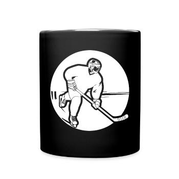 Eishockeyspieler Zeichnung - Tasse einfarbig - Schwarz - Vorne