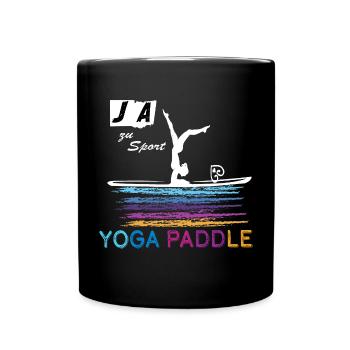 Yoga auf dem Paddle 🧘‍♀️ JA zu Sport Bunt & Stark - Tasse einfarbig - Schwarz - Vorne