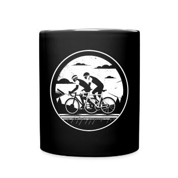 Cycling Illustration - Full Colour Mug - black - Front