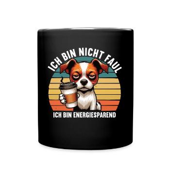 Ich Bin Nicht Faul Jack Russel terrier Jackie - Tasse einfarbig - Schwarz - Vorne