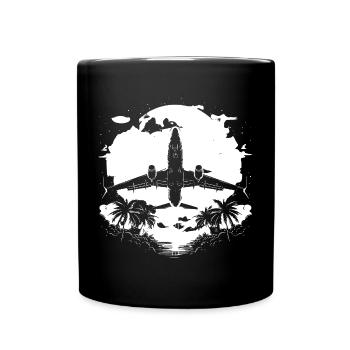 Airplane Sketch - Full Colour Mug - black - Front