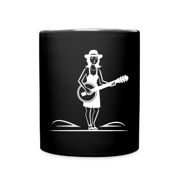 Banjo Player Sketch - Full Colour Mug - black - Front