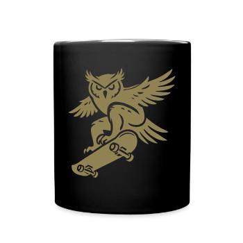 Harfang des neiges Skateboard Silhouette Minimaliste - Mug uni - noir - Devant