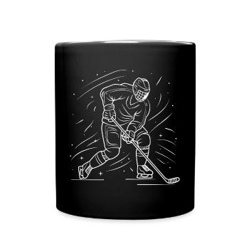 Eishockey Liebhaber Zeichnung - Tasse einfarbig - Schwarz - Vorne