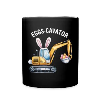 Eggs-cavator Oster-Bagger mit Hasenohren - Tasse einfarbig - Schwarz - Vorne