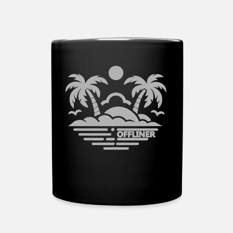 Palm Tree offliner - Full Colour Mug - black