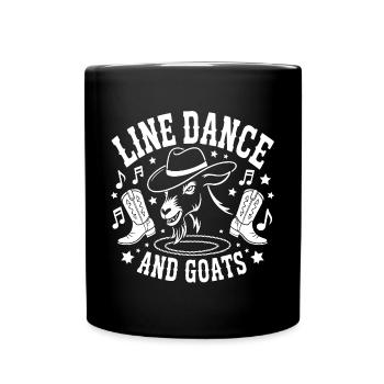 Goats and Line Dance Funny Goat with Stetson - Full Colour Mug - black - Front