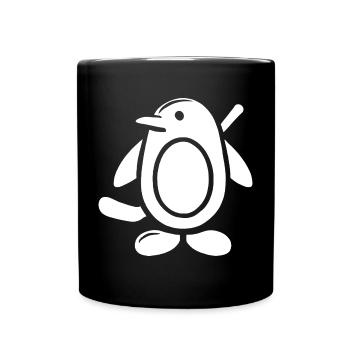 Pinguin Eishockey Silhouette Minimalistisch - Tasse einfarbig - Schwarz - Vorne