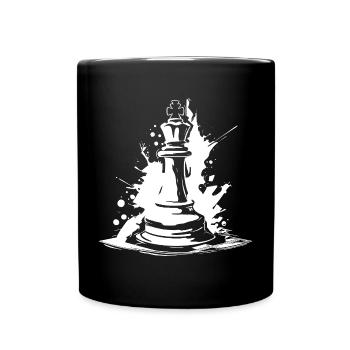 Schachfigur - Tasse einfarbig - Schwarz - Vorne