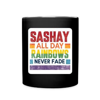 LGBTQIA+ Aufkleber Gay Pride Sashay den ganzen Tag - Tasse einfarbig - Schwarz - Vorne