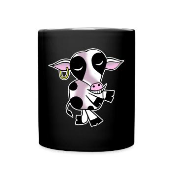 Vache d’accueil - Mug uni - noir - Devant