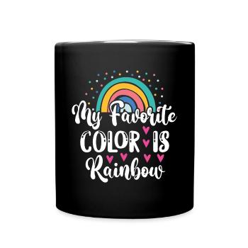LGBTQ Pride Month - Meine Lieblingsfarbe ist Regenbogen - Tasse einfarbig - Schwarz - Vorne