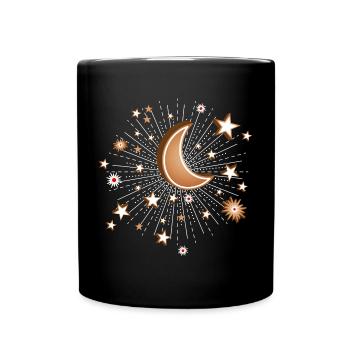 Starry Night of Cookies – A Sweet Night Sky - Full Colour Mug - black - Front