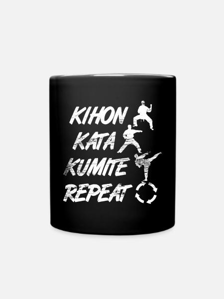 Kihon Kata Kumite Repeat - Full Colour Mug - black