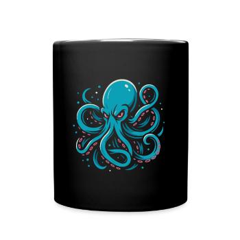 Crazy Octopus - Full Colour Mug - black - Front