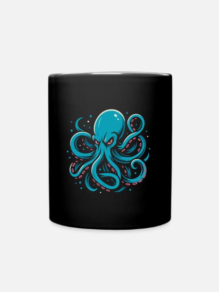 Verrückter Oktopus - Tasse einfarbig - Schwarz