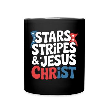 Amerikanischer Gläubiger Christ July 4th Jesus - Tasse einfarbig - Schwarz - Vorne