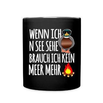 Ente am See - Tasse einfarbig - Schwarz - Vorne