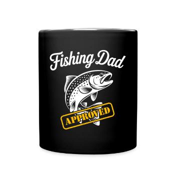 Bester Angelpapa Best Fishing Dad Approved - Tasse einfarbig - Schwarz - Vorne