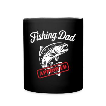 Bester Angelpapa Best Fishing Dad Approved - Tasse einfarbig - Schwarz - Vorne