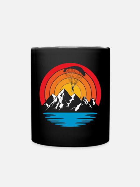 Paragliding Skydive - Full Colour Mug - black
