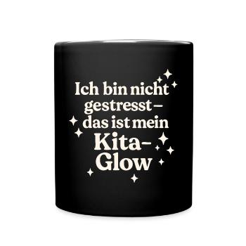Ich bin nicht gestresst... (hellbeige) - Tasse einfarbig - Schwarz - Vorne